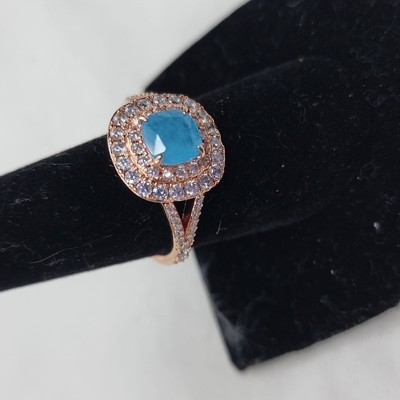 πNWT AQUA BLUE QUARTZ RINGπ - Picture 3 of 12